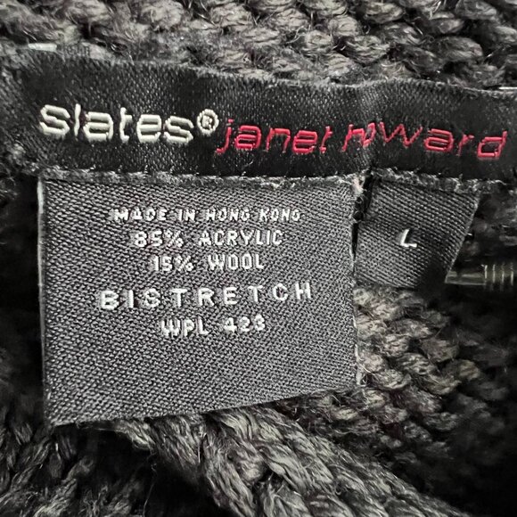 Slates Janet Howard Vtg Snowflake Sweater, Gray, M - Picture 3 of 9